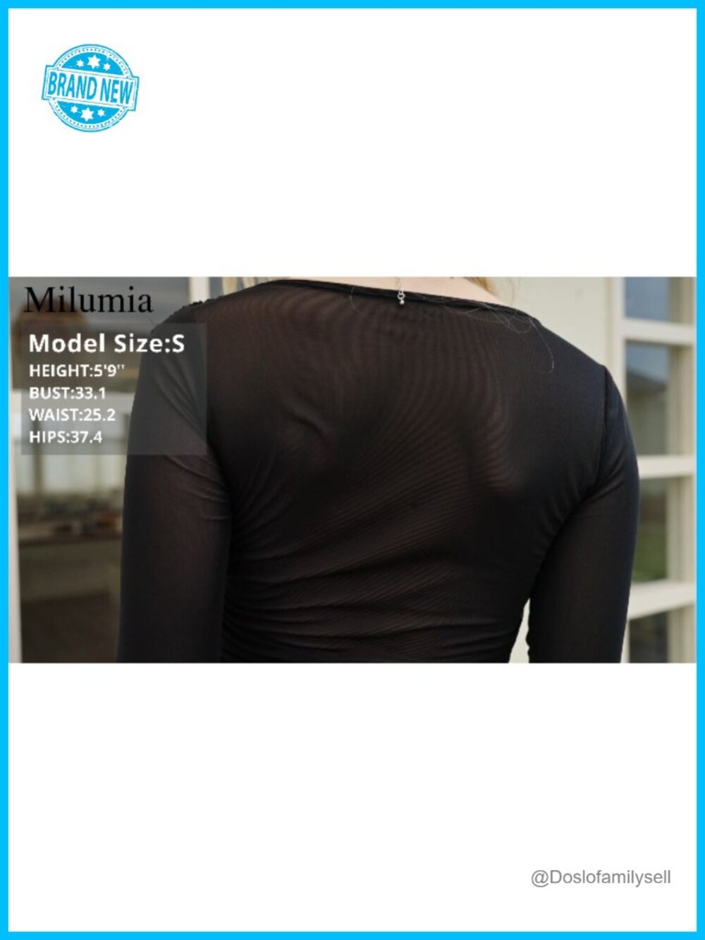 Sheer Mesh Cowl Neck Ruched Long Sleeve Fitted Top - Picture 5 of 5